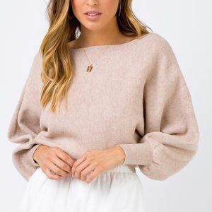 NEW Beige long sleeve knit sweater
